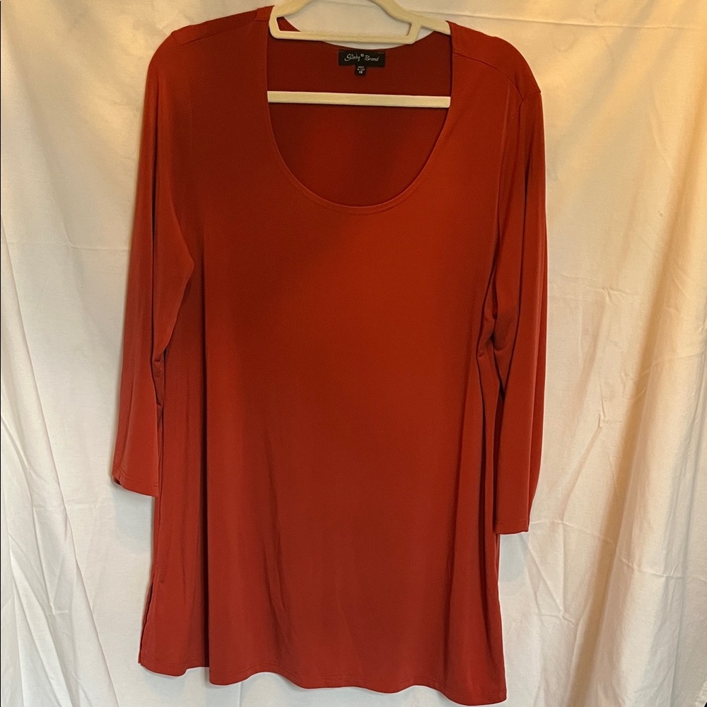 Burnt Orange Scoop Neck Tunic